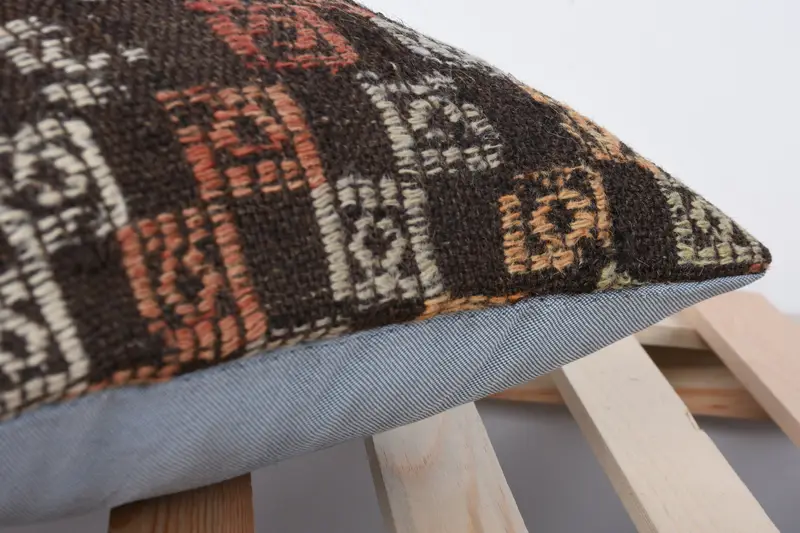 Pillow for Sofa, Interior Designer Pillow, Retro Cushion Cover, Pillow Cover, Kilim Pillow, 16x16 Brown Pillow Case, Boho Chic Pillow Sham - 7