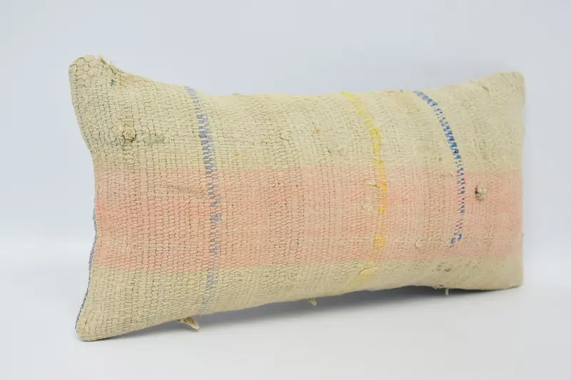 Pillow, Shabby Chic Cushion Cover, Kilim Rug Cushion, Turkish Kilim Pillow, Gift Pillow, Handmade Kilim Cushion, 8x16 Beige Pillow Case - 3