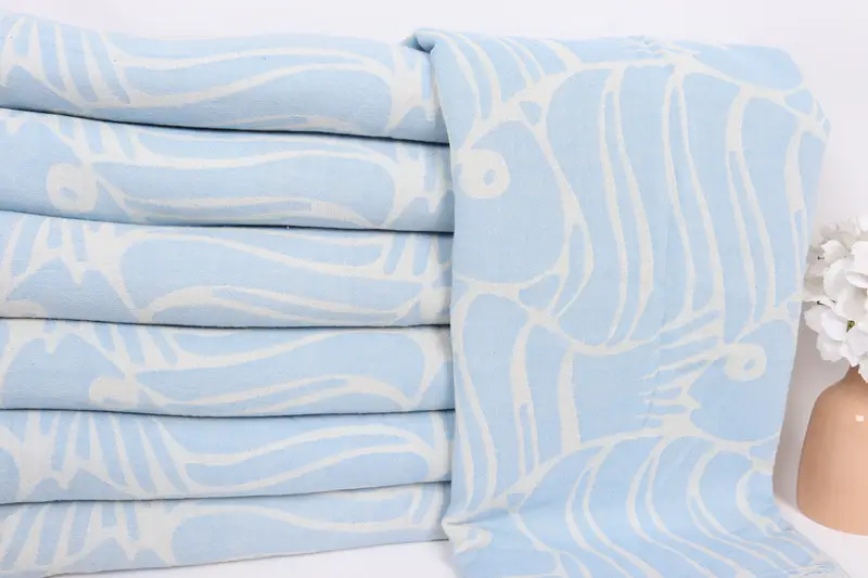 Woven Blanket, Turkish Towel Beach Blanket, 70x60 Cotton Fish Design Towel, Throw Blanket Couch, Christmas Gift Tags, Bridal Shower Gift - 2