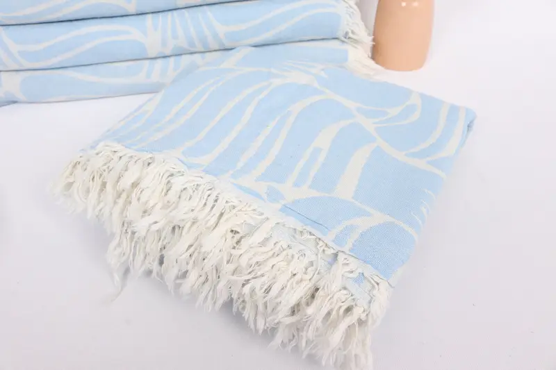 Woven Blanket, Turkish Towel Beach Blanket, 70x60 Cotton Fish Design Towel, Throw Blanket Couch, Christmas Gift Tags, Bridal Shower Gift - 5