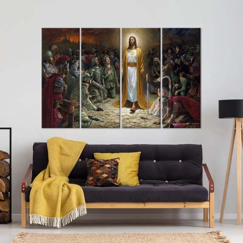 Jesus Canvas Art, Christ Wall Decor, Gift For Christian, Jesus Lover Gift, Modern Canvas Decor, Wall Art Decor, Home Decor Wall Art, - 3