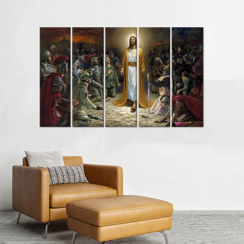 Jesus Canvas Art, Christ Wall Decor, Gift For Christian, Jesus Lover Gift, Modern Canvas Decor, Wall Art Decor, Home Decor Wall Art, - 4
