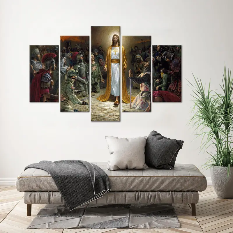 Jesus Canvas Art, Christ Wall Decor, Gift For Christian, Jesus Lover Gift, Modern Canvas Decor, Wall Art Decor, Home Decor Wall Art, - 5