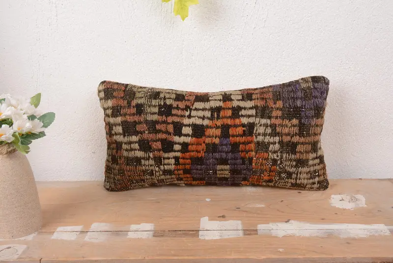 Handmade Southwestern Throw Pillow, Vintage Embroidered Cushion