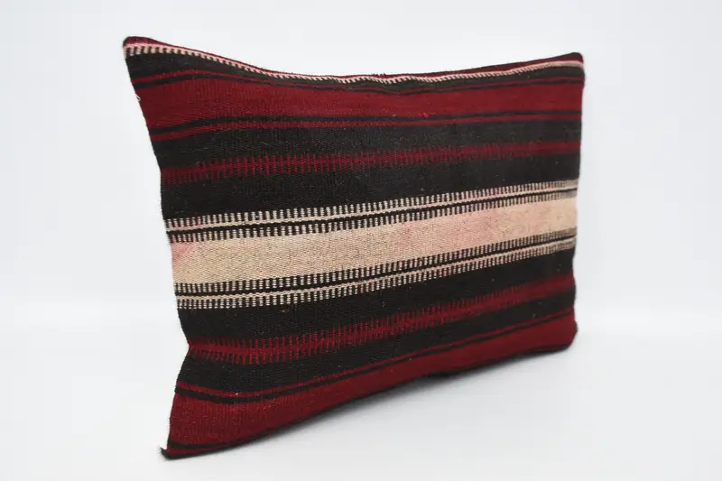 Handmade Kilim Cushion, 20x28 Red Cushion, Throw Kilim Pillow, Pillow Cover, Turkish Pillow, Ethnic Pillow Cover Cushion Case, Colorful Pillow - 3