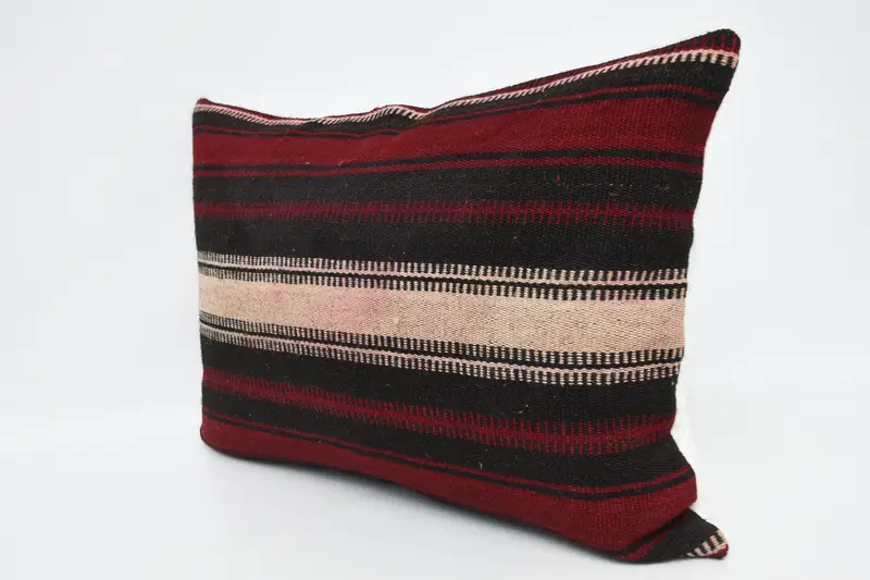 Handmade Kilim Cushion, 20x28 Red Cushion, Throw Kilim Pillow, Pillow Cover, Turkish Pillow, Ethnic Pillow Cover Cushion Case, Colorful Pillow - 4
