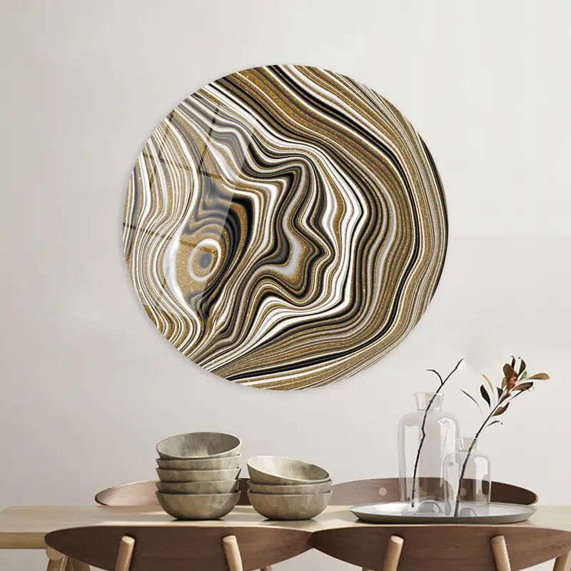 エレガントなきらめく大理石プリントキャンバス - 現代的な豪華な装飾