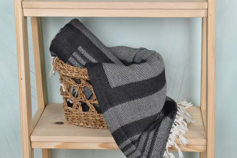 Turkish bath towel, Peshtemal Towel, Custom Wedding Gifts, Gift For Best Friend, First Wedding Anniversary Gift, 68x38 Cotton Chevron Towel - 4