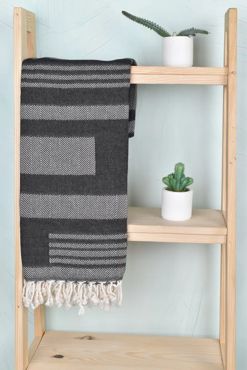 Turkish bath towel, Peshtemal Towel, Custom Wedding Gifts, Gift For Best Friend, First Wedding Anniversary Gift, 68x38 Cotton Chevron Towel - 8