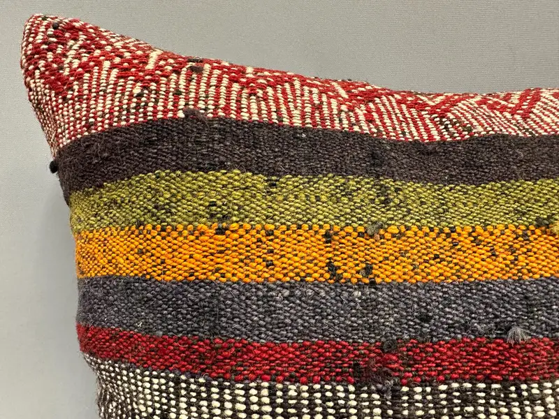 Pillow for Sofa, Pastel Cushion Cover, Interior Designer Pillow, 18x18 Orange Cushion Cover, Turkish Kilim Pillow, Cushion - 5