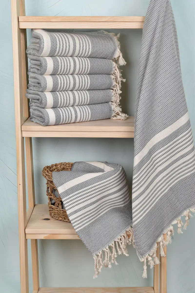 70x40 Cotton Striped Towel, Turkish hand towel, Gift Towel, Guest Towel, Bachelorette Party Gift, Wedding Hand Made Gift, Turkish towel, Spa Towel - 3