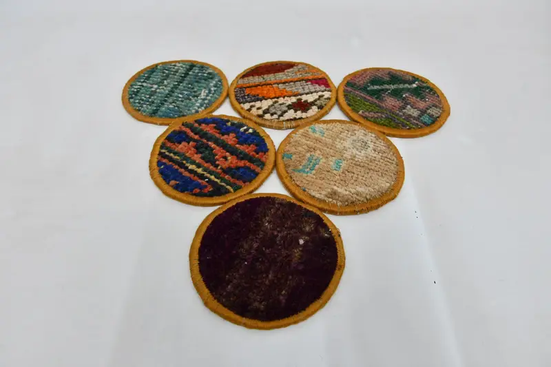 Bohemian Brown & Bronze Round Coasters, Stylish Ethnic Coasters