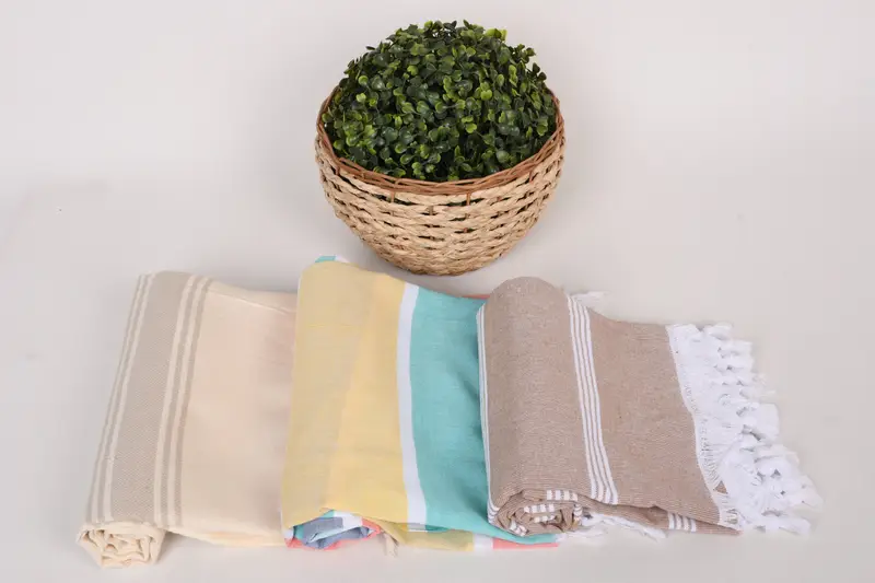 Bridesmaid Proposal Gift, Hammam towel, Summer Gift, Quick-dry towel, 70x40 Cotton Set of 8 Towel, Luxury Turkish beach towel for summer vacation - 8