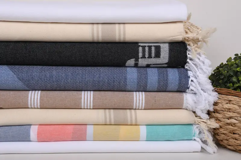 Bridesmaid Proposal Gift, Hammam towel, Summer Gift, Quick-dry towel, 70x40 Cotton Set of 8 Towel, Luxury Turkish beach towel for summer vacation - 2