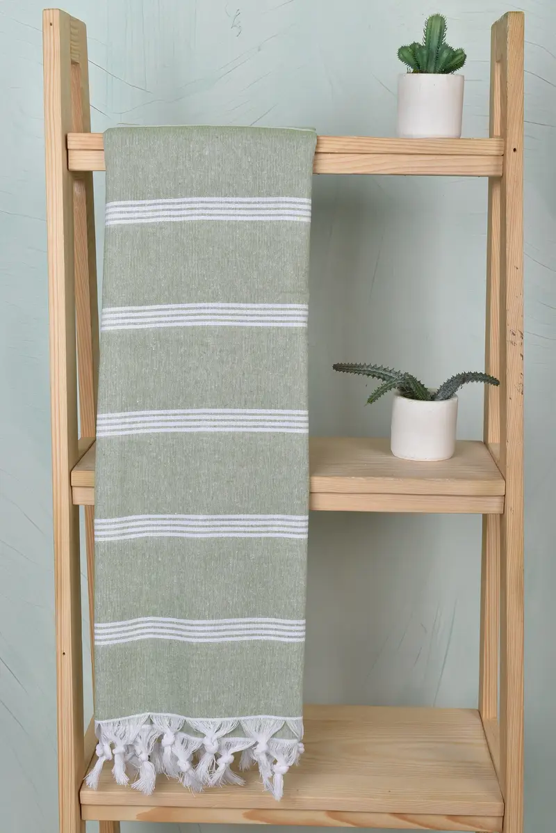 Gift For Mom, Yoga Towel, 70x30 Cotton Striped Towel, Cute Beach Towel, Embroidered Towel, Soft towel, Travel Towel, Personalized Turkish Towel - 8