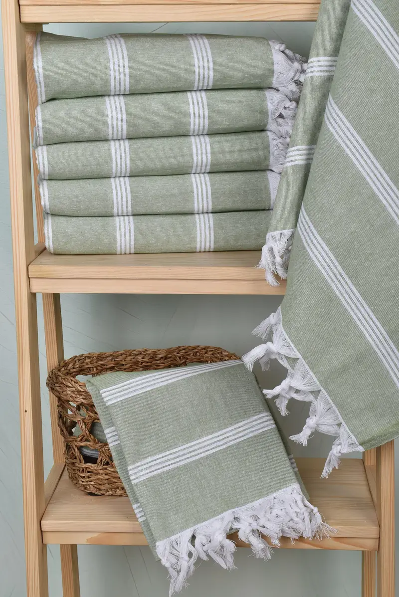 Gift For Mom, Yoga Towel, 70x30 Cotton Striped Towel, Cute Beach Towel, Embroidered Towel, Soft towel, Travel Towel, Personalized Turkish Towel - 3