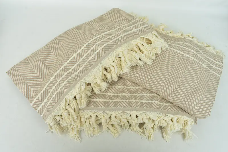 Woven Blanket, Tablecloth, Halloween Gifts, 96x70 Cotton Diamond Towel, Turkish Tablecloth, Turkish Cotton Throw Blanket, Bridal Shower Gift - 6