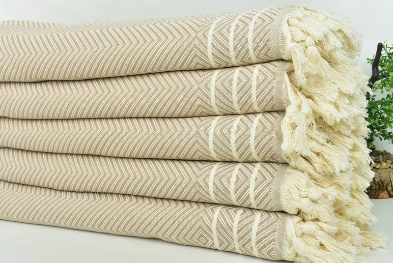 Woven Blanket, Tablecloth, Halloween Gifts, 96x70 Cotton Diamond Towel, Turkish Tablecloth, Turkish Cotton Throw Blanket, Bridal Shower Gift - 3