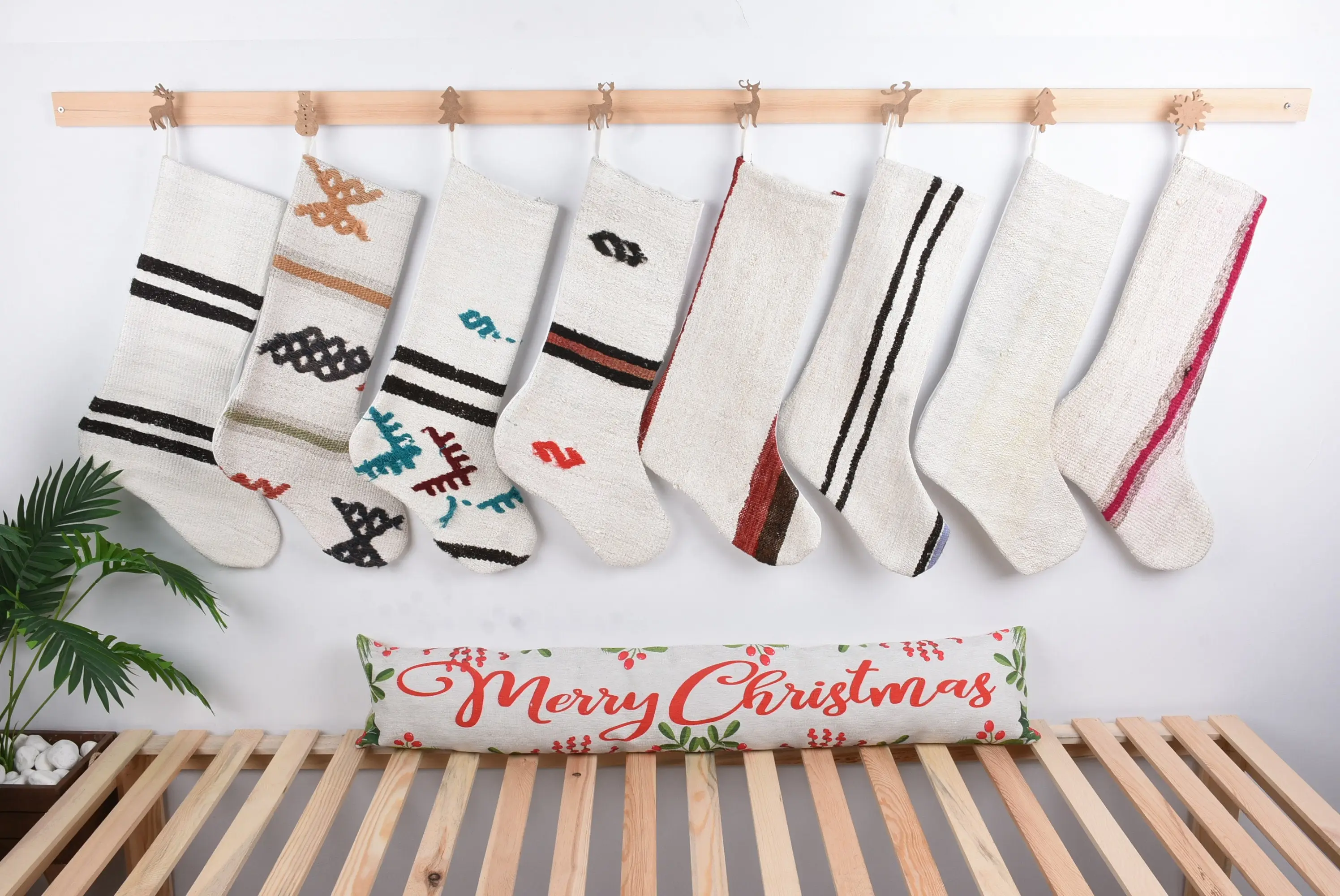 8 inç Noel Süsleri Desen Çorap, Şenlikli Tatil Dekorasyonu - 1