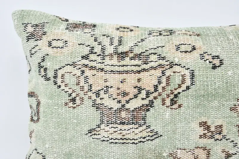 Bench Cushion, Outdoor Patio Pillow Case, Cushion, Boho Pillow, Home Decor Pillow, 20x28 Green Pillow Cover, Outdoor Pillow Case, Throw Kilim Pillow - 2