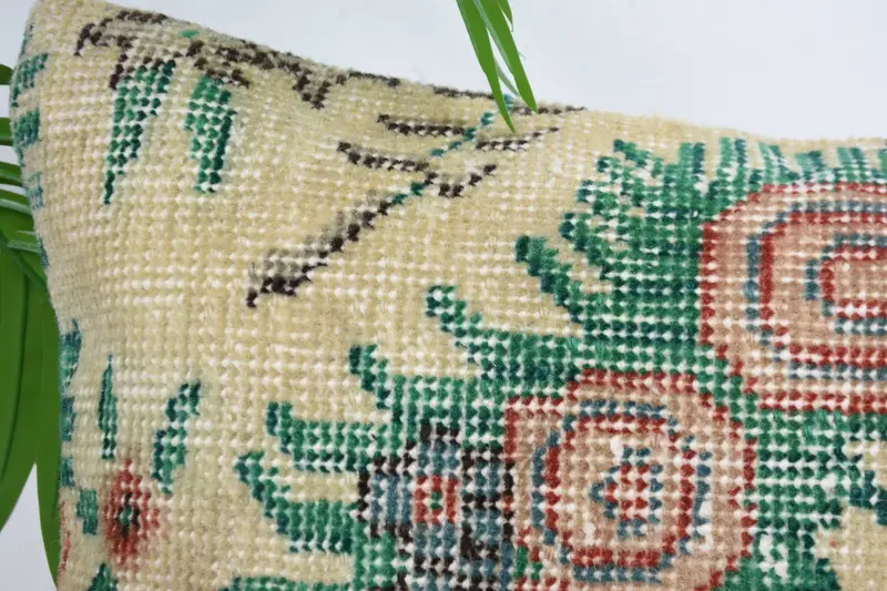 Kilim Pillow Cover, Cushion Cover, 12x24 Green Cushion Case, Pillow for Couch, Turkish Rugs Pillow, Sofa Pillow, Vintage Kilim Throw Pillow - 2