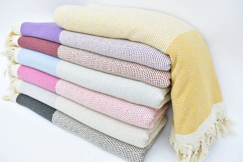 104x80 Cotton Diamond Towel, Turkish Blanket, Custom Wedding Gifts, Personalized Blanket, Halloween Blanket, Turkish Cotton Blanket, Gift For Bride - 1
