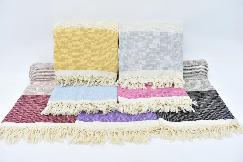 104x80 Cotton Diamond Towel, Turkish Blanket, Custom Wedding Gifts, Personalized Blanket, Halloween Blanket, Turkish Cotton Blanket, Gift For Bride - 2