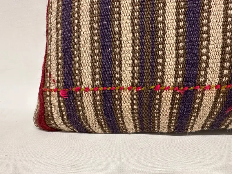 Turkish Corner Pillow Case, Antique Pillows, Turkish Pillow, Vintage Kilim Throw Pillow, 12x24 Beige Cushion Case, Car Cushion Cover, Pillow Case - 2