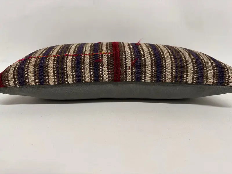 Turkish Corner Pillow Case, Antique Pillows, Turkish Pillow, Vintage Kilim Throw Pillow, 12x24 Beige Cushion Case, Car Cushion Cover, Pillow Case - 5