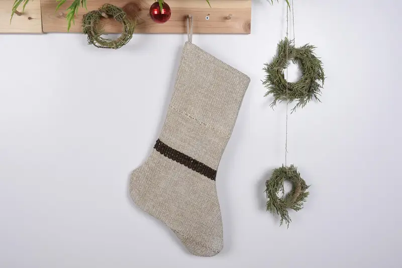 Festive Christmas Ornaments Pattern, 19 Inch Wide Christmas Stocking