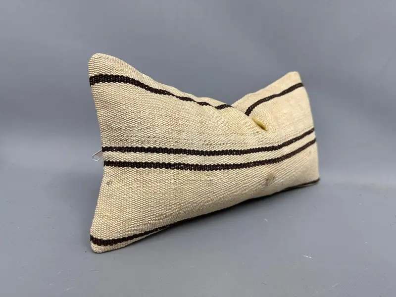 Pillow Sham, 8x16 Beige Pillow, Pillow for Couch, Vintage Kilim Pillow, Bright Cushion Cover, Bolster Pillow Sham, Boho Pillow Sham Cover - 2