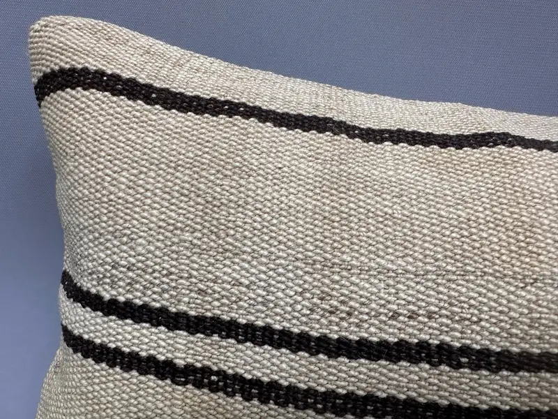 Pillow Sham, 8x16 Beige Pillow, Pillow for Couch, Vintage Kilim Pillow, Bright Cushion Cover, Bolster Pillow Sham, Boho Pillow Sham Cover - 5