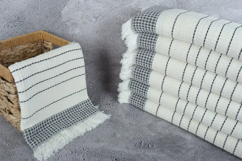 Home Decor Towel, Traditional Turkish peshtemal for hammam, Custom Wedding Gift, 70x40 Cotton Waffle Towel, Gifts For Him, Wedding Favors - 3