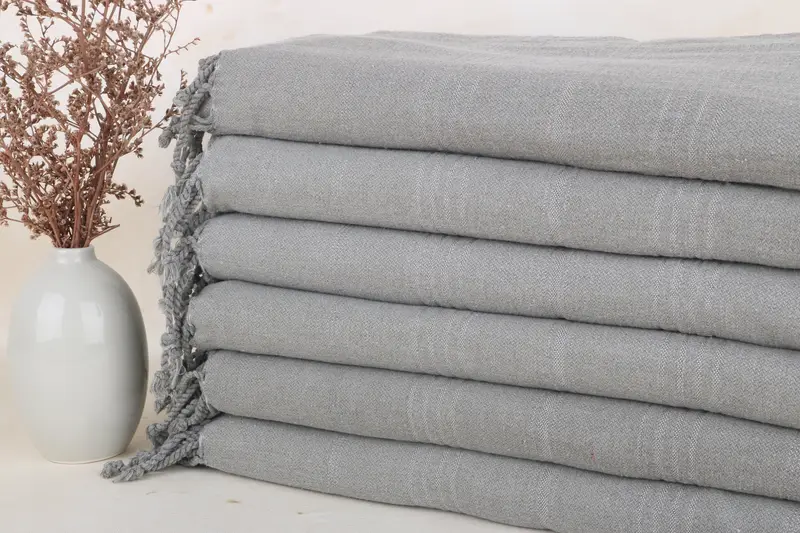 Embroidered Turkish Towel, Personalized Turkish Towel, Cotton towel, Absorbent Turkish towel, Employee Gifts, 64x28 Cotton Striped Stonewashed Towel - 2