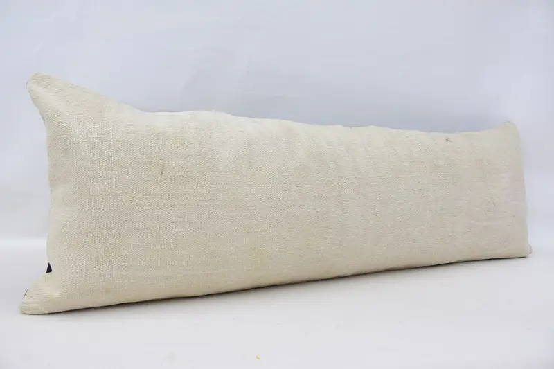 Kilim Pillow, Knitted Cushion, Pillow Case, Turkish Pillow, 16x48 Beige Pillow Cover, Boho Chic Cushion Cover, Ethnical Kilim Rug Pillow - 3