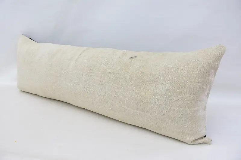 Kilim Pillow, Knitted Cushion, Pillow Case, Turkish Pillow, 16x48 Beige Pillow Cover, Boho Chic Cushion Cover, Ethnical Kilim Rug Pillow - 5