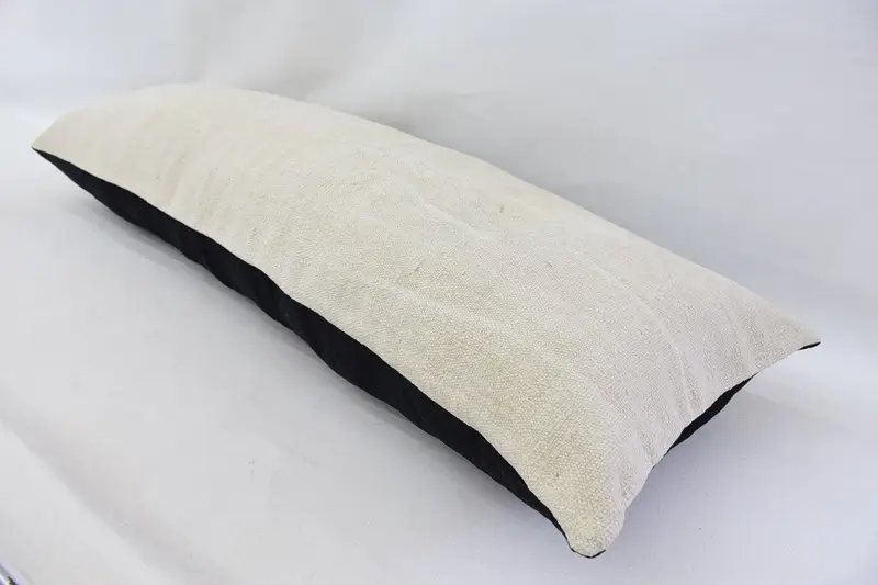 Kilim Pillow, Knitted Cushion, Pillow Case, Turkish Pillow, 16x48 Beige Pillow Cover, Boho Chic Cushion Cover, Ethnical Kilim Rug Pillow - 6