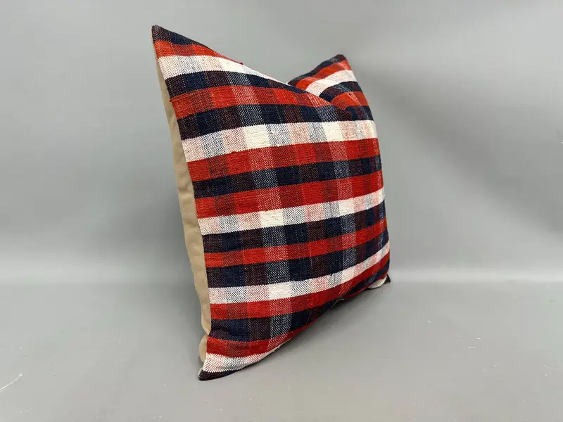 18x18 Blue Pillow Case, Boho Pillow Sham Cover, Pet Cushion Cover, Antique Pillows, Cushion, Vintage Throw Pillow Case, Kilim Cushion Sham - 2