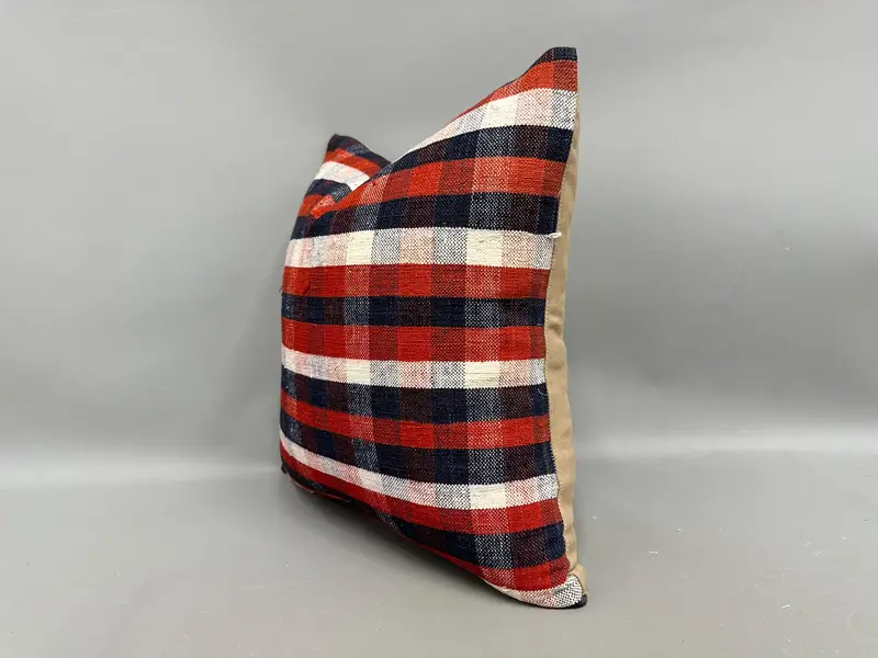 18x18 Blue Pillow Case, Boho Pillow Sham Cover, Pet Cushion Cover, Antique Pillows, Cushion, Vintage Throw Pillow Case, Kilim Cushion Sham - 3