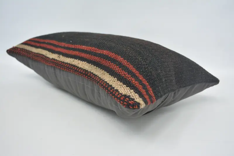 Pillow for Couch, Cushion, Morroccon Kilim Cushion Pillow Sham, Gift Pillow, Throw Kilim Pillow, 12x24 Brown Cushion, Authentic Pillow - 6