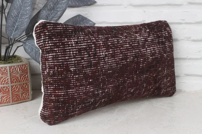 Cushion, Ethnical Kilim Rug Pillow, Boho Pillow Sham Cover, Shabby Chic Pillow, Ethnic Throw Cushion Case, Vintage Pillow, 8x16 Purple Cushion Case - 4