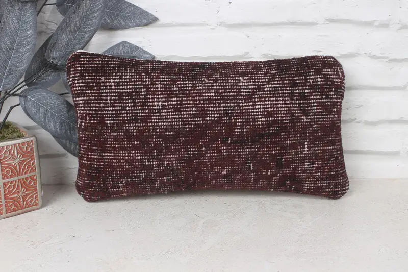 Cushion, Ethnical Kilim Rug Pillow, Boho Pillow Sham Cover, Shabby Chic Pillow, Ethnic Throw Cushion Case, Vintage Pillow, 8x16 Purple Cushion Case - 1