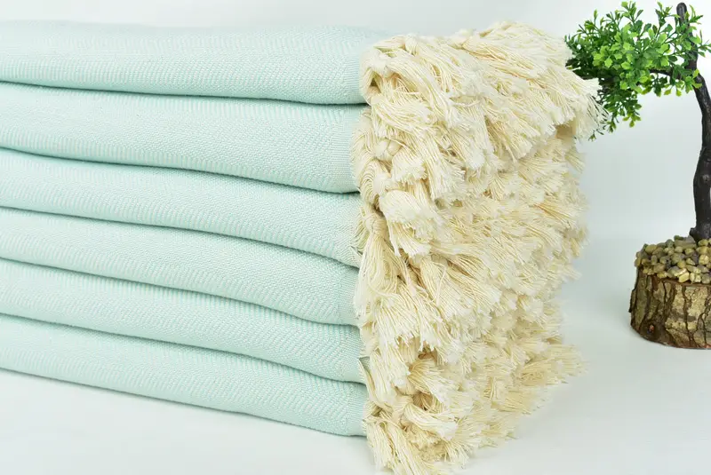 Woven Blanket, Bridesmaid Gifts Personalized, Housewarming Gift, Throw Blanket, 100x80 Cotton Herringbone Towel, Wedding Hand Made Gift - 3