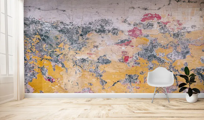 ビンテージ石膏抽象ロフト壁紙 - プリント、エレガントなデザイン