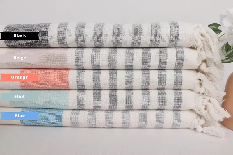 Custom Hand Towel, Personalized Gifts, 36x18 Cotton Striped Terry Towel, Bachelorette Party Decorations, Bridesmaid Gifts, Bridesmaid Gift Towel - 1