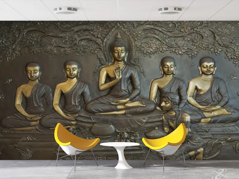 Zarif Baskılı Duvar Kağıdı: Meditasyon Alanları için Buddha Serenity
