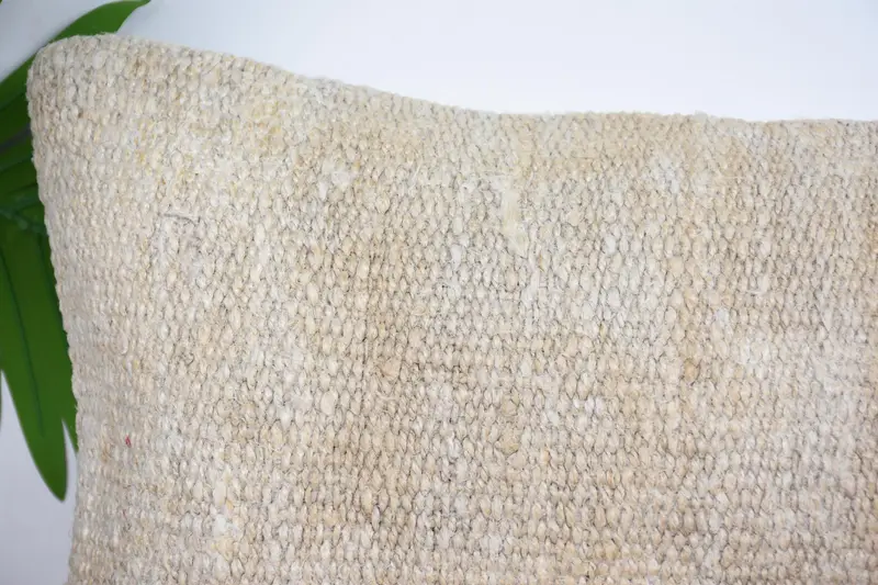 10x20 Beige Pillow Sham, Pillow Case, Handmade Kilim Cushion, Vintage Kilim Pillow, Luxury Cushion Case, Ethnical Kilim Rug Pillow - 2