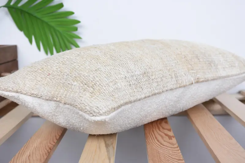 10x20 Beige Pillow Sham, Pillow Case, Handmade Kilim Cushion, Vintage Kilim Pillow, Luxury Cushion Case, Ethnical Kilim Rug Pillow - 6