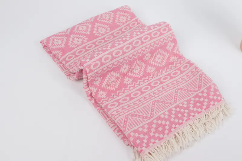 Fouta towel, Housewarming Gift, Quick-dry travel peshtemal towel, Cotton towel, Beach Size Towel, 68x36 Cotton Geometric Towel, Wedding Shower Gift - 7