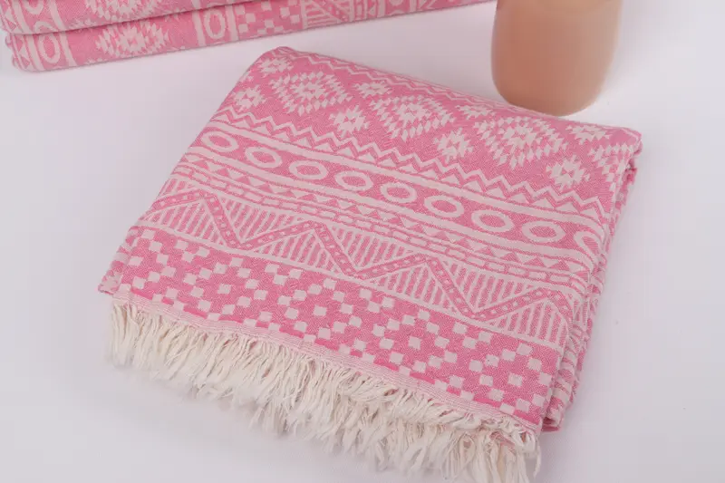Fouta towel, Housewarming Gift, Quick-dry travel peshtemal towel, Cotton towel, Beach Size Towel, 68x36 Cotton Geometric Towel, Wedding Shower Gift - 6